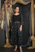 OWO THE LABEL Women Dress Long Black Colour Dress With Front Slit Pattern (OTL-DRS1094)